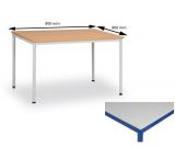 Jídelní stůl 80x80 cm, nohy modré / deska šedá