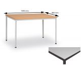 Jídelní stůl 120x80 cm, nohy hnědé / deska šedá