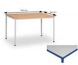 Jídelní stůl 120x80 cm, nohy modré / deska šedá