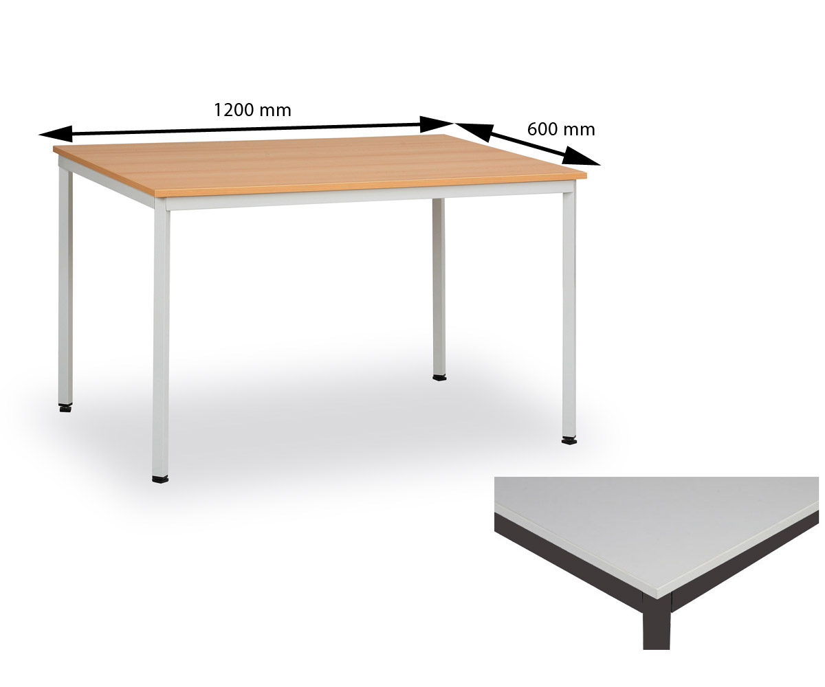 Jídelní stůl 120x60 cm, nohy hnědé / deska šedá