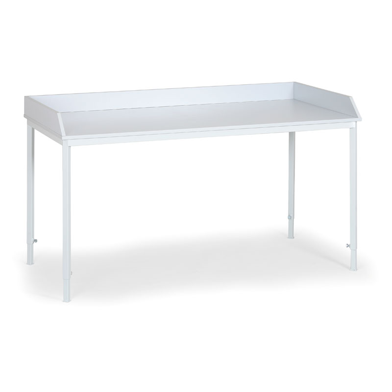 Stůl se stavitelnými nohami 120x80 cm s ohrádkou, nohy šedé / deska šedá