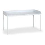 Stůl se stavitelnými nohami 160x80 cm s ohrádkou, nohy šedé / deska šedá