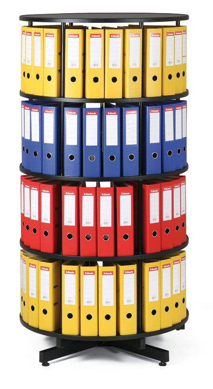 Archivační otočná skříň - 4 patra - černá